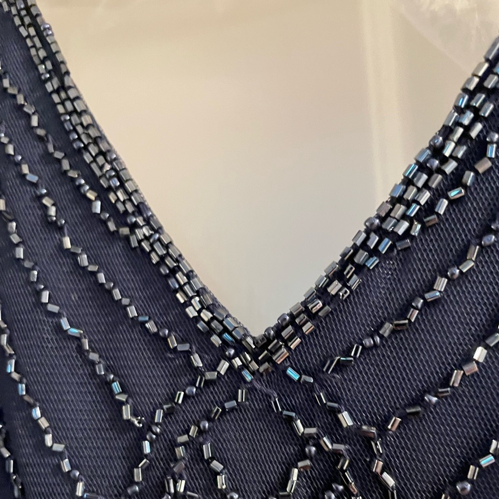 Elegant navy blue Beaded Dress